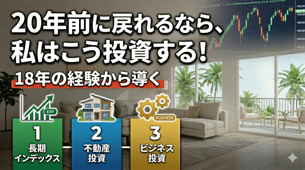 18年の経験に基づく資産形成の3大ステップと投資ロードマップの解説図
